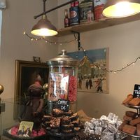 Cute Moomin decorations throughout! at Karu Talu Šokolaad  in Tallinn