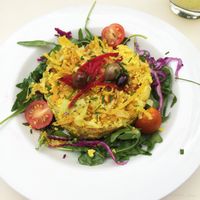 Potato, leek & scrambled tofu at Graça 77 in Lisbon