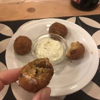 Croquetes com sausage  at Graça 77 in Lisbon