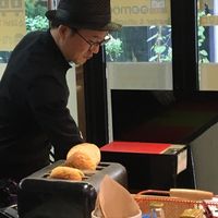 Very kind Moomoo chef! at Moomoo Burger & Smoothie in Busan