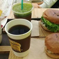 Burgers & fries & coffee & smoothie   at Moomoo Burger & Smoothie in Busan