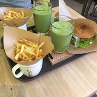 Best veggie burger in my life  at Moomoo Burger & Smoothie in Busan