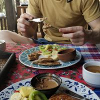 Pancakes and peanut butter at Little Good Things in Mae Hong Son