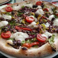 vegan pizza at Il Giardino delle Rane in Garda