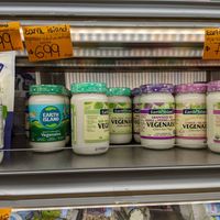 Vegenaise (not much vegan cheese though) at Segal's Market in Montreal