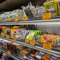Chilled vegan items at Segal's Market in Montreal
