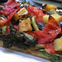 Vegan pizza  at La Mezcla in Barcelona