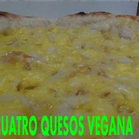 Amazing vegan 4 cheese pizza @ La Mezcla, freshly made on the go !! at La Mezcla in Barcelona