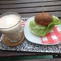 Chai latte and small glutenfree sandwich at Vital Cafe & Bistro  in Gyor