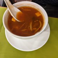 Sweet and sour soup - my non-vegan bf said this was the best he'd ever had! at Lotus Vegan Cuisine in Glasgow