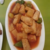 Sweet and sour tofu at Lotus Vegan Cuisine in Glasgow