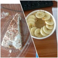 Raw banoffee pie and porridge with maple, banana and almond butter at Primal Roast in Glasgow