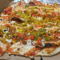 Vegan feast pizza at Head Of Steam Quayside in Newcastle Upon Tyne