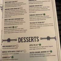 Menu Jan 2022  at Head Of Steam Quayside in Newcastle Upon Tyne