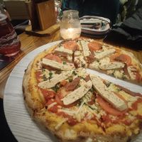 Chicken and bacon pizza at Head Of Steam Quayside in Newcastle Upon Tyne