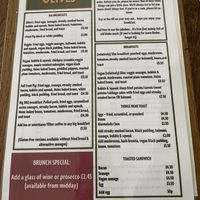 Menu at Olive's in Norwich