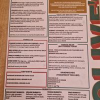 Menu at Olive's in Norwich