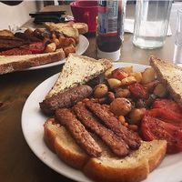Vegan fry up  at Olive's in Norwich