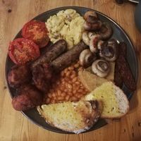 Vegan breakfast without black pudding, now with buticha at Olive's in Norwich