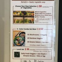 Menu options - in English at Vegluu in Taipei