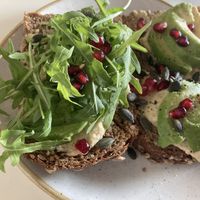 Hummus and avocado   at Madam Bakster in Ghent