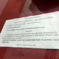 enjoy but don't waste food 👍 at Khouadin Vegetarian in Vientiane