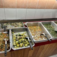 Buffet choices   at Khouadin Vegetarian in Vientiane
