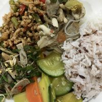 Some of the dishes from the buffet  at Khouadin Vegetarian in Vientiane