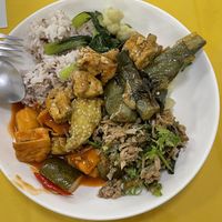 A plate from the buffet   at Khouadin Vegetarian in Vientiane