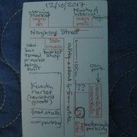 Kuadin restaurant business card back = map at Khouadin Vegetarian in Vientiane