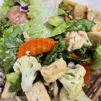 Salads and tofu with boiled vegetables   at Khouadin Vegetarian in Vientiane