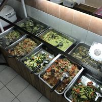 Part 1/2 of the buffet on 27 December 2019 at Khouadin Vegetarian in Vientiane