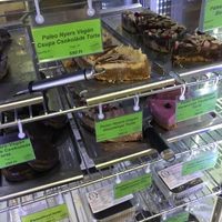 vegan slices and puddings at Bio Barat in Budapest