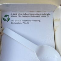 Coconut ice cream spoon  at Bio Barat in Budapest