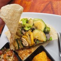 vegan quesadilla at Lazy Cat in Minca