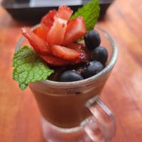 vegan mousse de chocolate at Lazy Cat in Minca