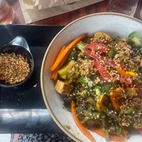 Veg wok and paid extra for tofu! Delicious  at Lazy Cat in Minca