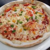 Kids cheese and tomato pizza (not vegan) at Casa Romana Italian Restaurant in Carlisle