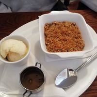 Apple crumble at Casa Romana Italian Restaurant in Carlisle