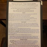 Vegan Menu at Casa Romana Italian Restaurant in Carlisle