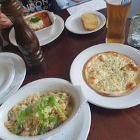 Vegan pasta bake and 'cheesy' garlic bread was to die for! at Casa Romana Italian Restaurant in Carlisle