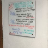 soups and salads of the day.  at Ribizli in Wallingford