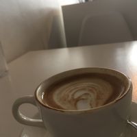 Coffee art with Cashew milk!!!! at Ribizli in Wallingford