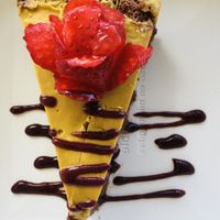 Pastel de cacao y mango raw  at Taqueria Entre Zankas in Zihuatanejo