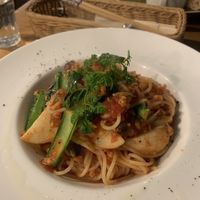 Vegan pasta dinner at Yidaki Cafe in Kobe
