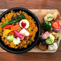 Lunch B Set with the Brown Rice Vegan Paella Option at Plus Veganique in Tokyo