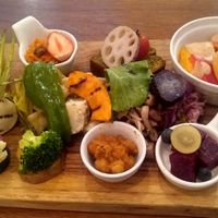 Wow. This plate mixes European tastes with Japanese approach. Absolutely brilliant cooking. All was amazing. Worth every yen. at Plus Veganique in Tokyo