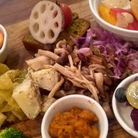 Plate that mixed European and Japanese approach. Genius at Plus Veganique in Tokyo