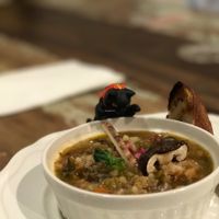 Delicious soup at Plus Veganique in Tokyo