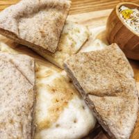 Whole wheat and garlic pita at Pita Bakery in Central Singapore